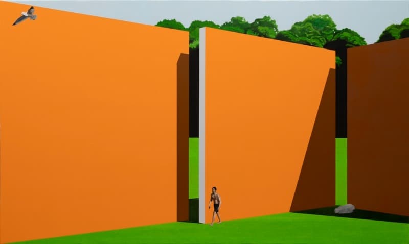 채지민, Overwhelming wall · Oil on Canvas · 97 x 162.2cm · 2021 (이미지 제공 = 갤러리 조은) · Chae Ji Min, Overwhelming wall · Oil on Canvas