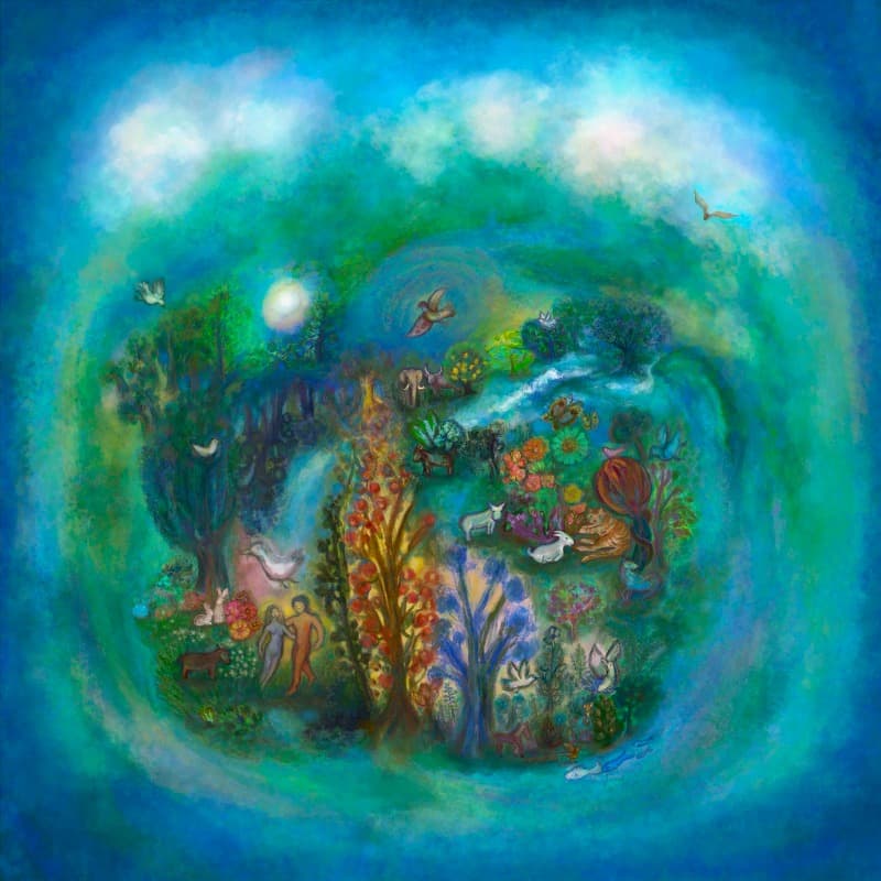 김태미, 에덴동산 (the Garden of Eden) · 아이패드 페인팅 · 65x65cm · 2021 (이미지 제공 = 스페이스 엄) · the Garden of Eden
