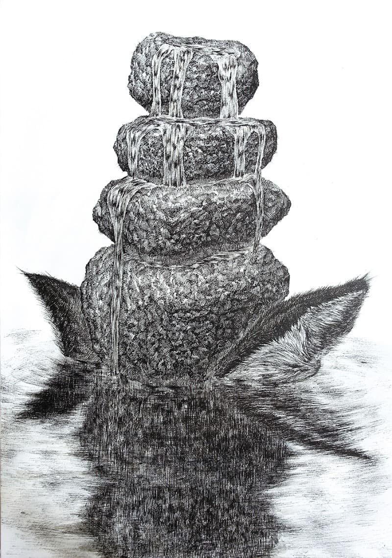 안준영_썰물 없는(Morass) · ink and pencil on paper · 42.0 x 30.0cm · 2021 (출처= 플레이스막2)