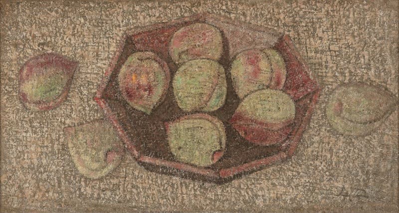 박수근, 복숭아 · 캔버스에 유채 · 28x50cm · 1950년대 후반 (출처= 국립현대미술관)