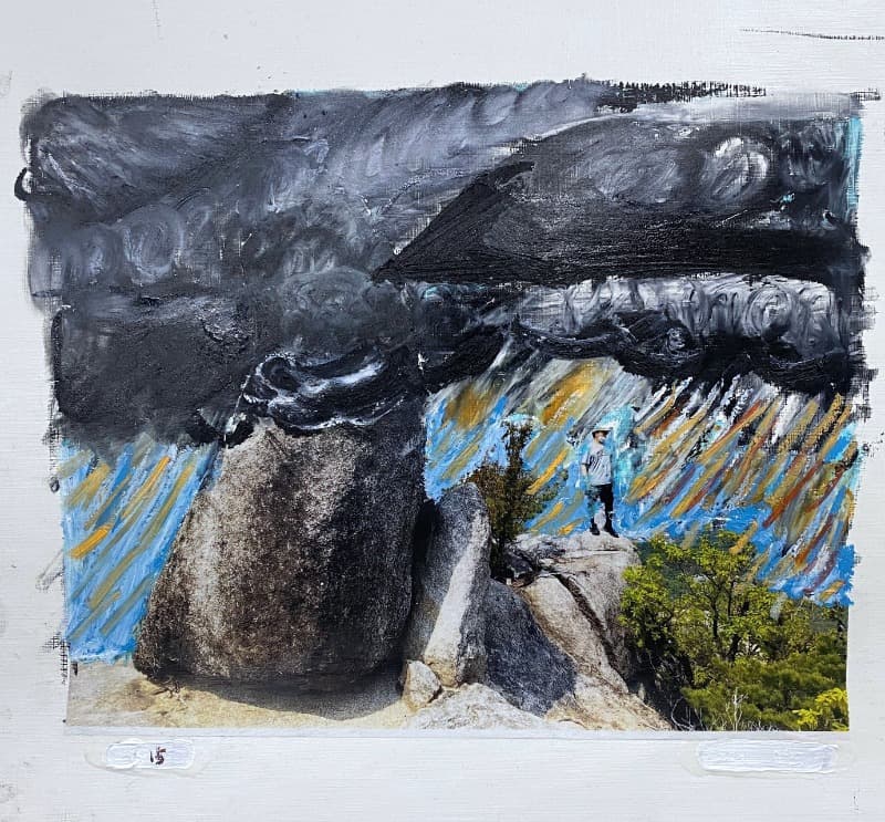 폭풍 · Acrylic, collage, and oil pastel on paper, Approx · 30 x 40 cm · 2021 (이미지 제공 = 아라리오갤러리) · Storm 15 · Acrylic, collage, and oil pastel on paper, Approx