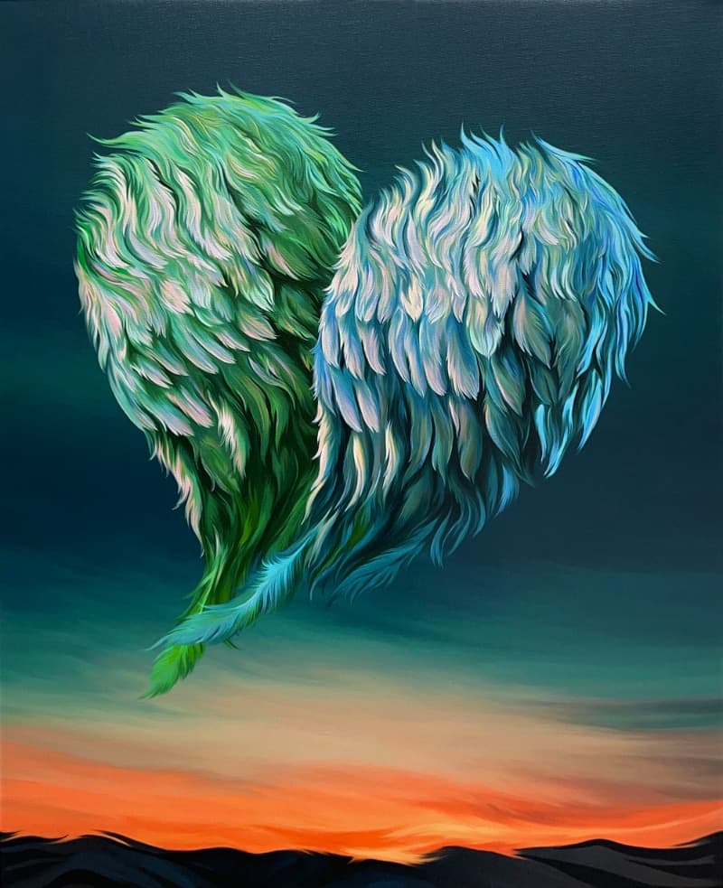 Shape of the Heart · mixed media on canvas · 65.1x53cm · 2021 (이미지 제공 = 갤러리너트) · Shape of the Heart · mixed media on canvas
