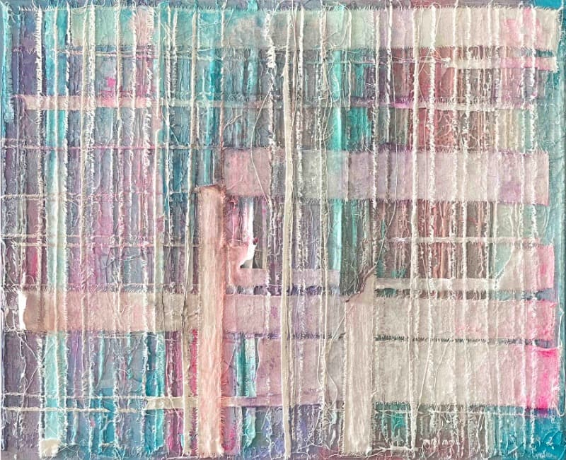 찢기다, 다시합쳐지다1 · 캔버스에 혼합재료 · 80.3 x 65.1cm · 2021 (이미지 제공 = 갤러리 너트)
