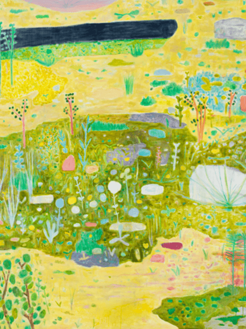 금빛 봄 · 나무에 아크릴릭, 파스텔 · 160x120cm · 2021 (이미지 출처 = 일우스페이스) · Spring gold