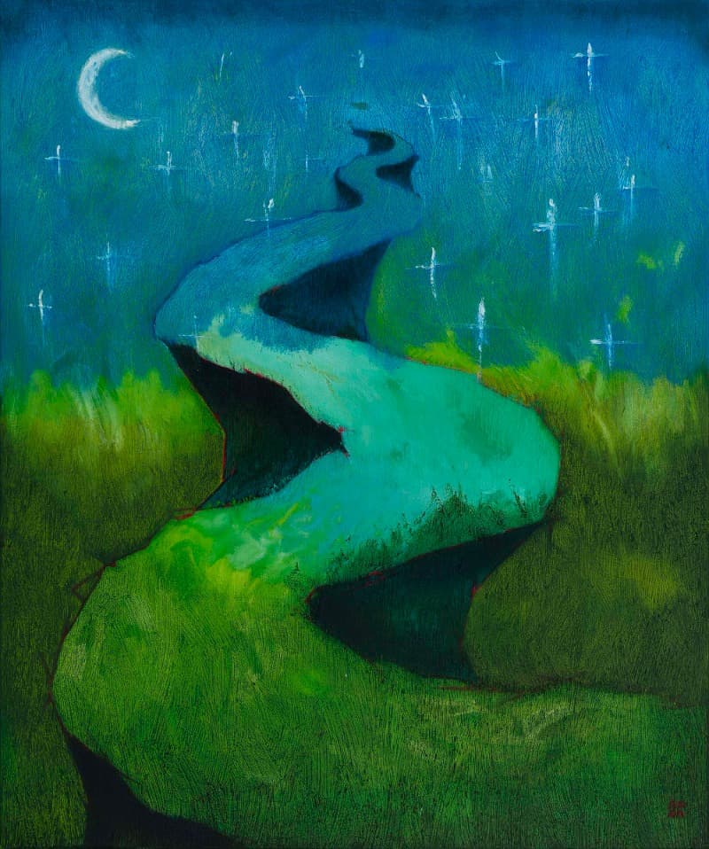 안나영, 푸른 광야 · oil on canvas · 72.7x60.6cm · 2021 (이미지 제공 = 스페이스 엄) · oil on canvas