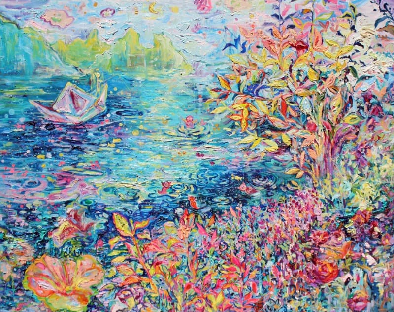 떠나고 싶은 어느날 · oil on canvas · 112.2X162.2cm · 2018 (이미지 제공 = 갤러리 너트) · oil on canvas