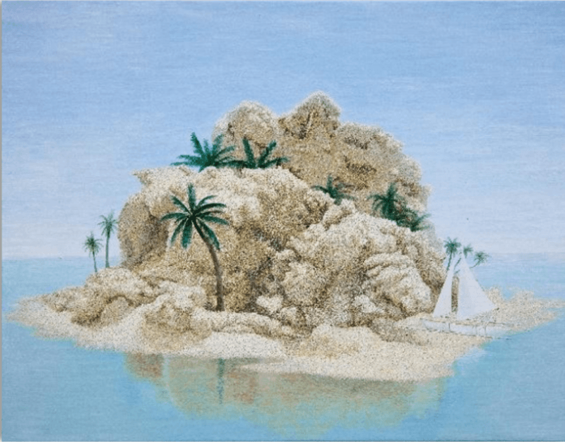 김성엽 IsLand2020-7 · 캔버스에 아크릴 · 53x45.5cm · (이미지출처 = 아트스페이스 퀄리아) · IsLand2020-7 · Acrylic on canvas.