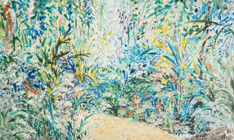 박현지 비밀의 숲 · 캔버스에 혼합 · 180x162cm · (이미지출처 = 아트스페이스 퀄리아) · Mixed media on canvas.