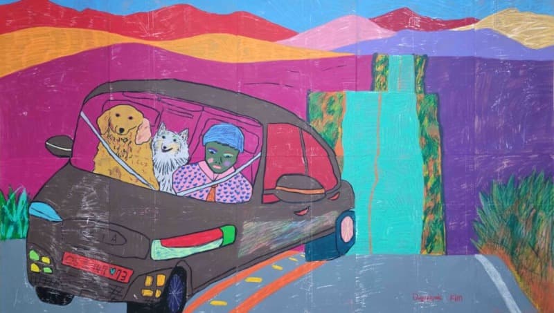추억을 더듬어 보세요 · 공판화 · 107x184cm · 2020 (이미지 출처 = 히든스페이스)