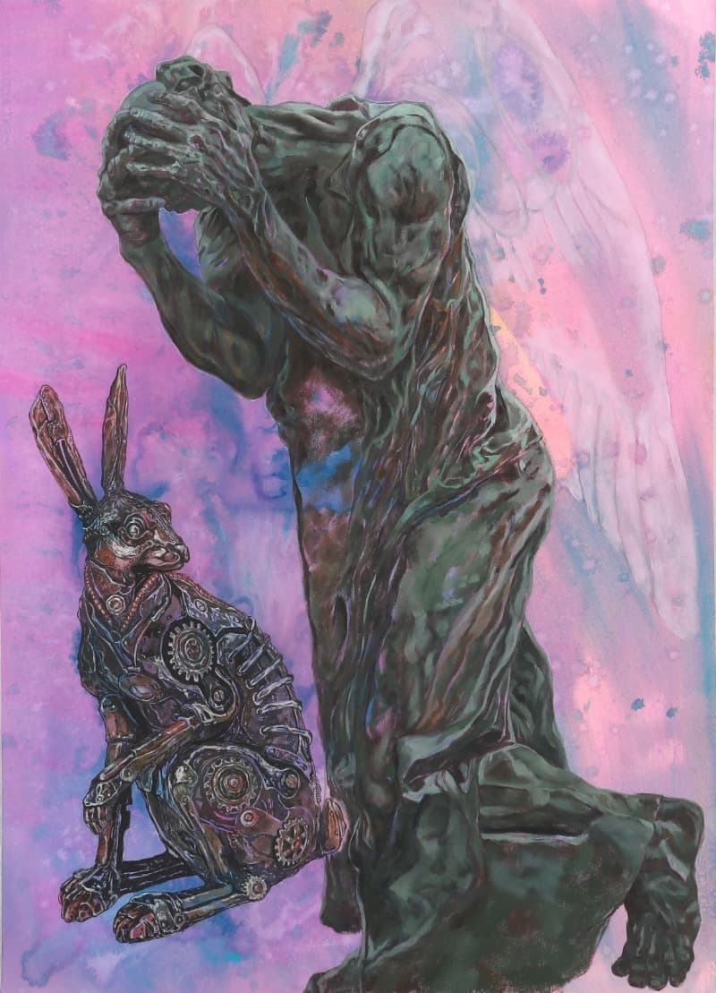 고통속의냉정 · 혼합매체 · 75X55cm · 2021 (이미지 제공 = 갤러리 너트)