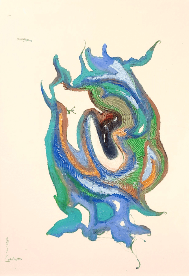 변우리, 마주하다 · 종이에 오일파스텔 · 29.7x21.0cm · 2021 (이미지출처 = 협업공간 한치각) · oil pastel on paper