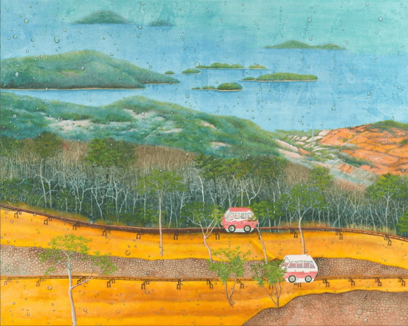 기억여행 · 장지에 채색 · 162.2x130.3cm · 2021 (이미지 출처 = 갤러리 이즈)