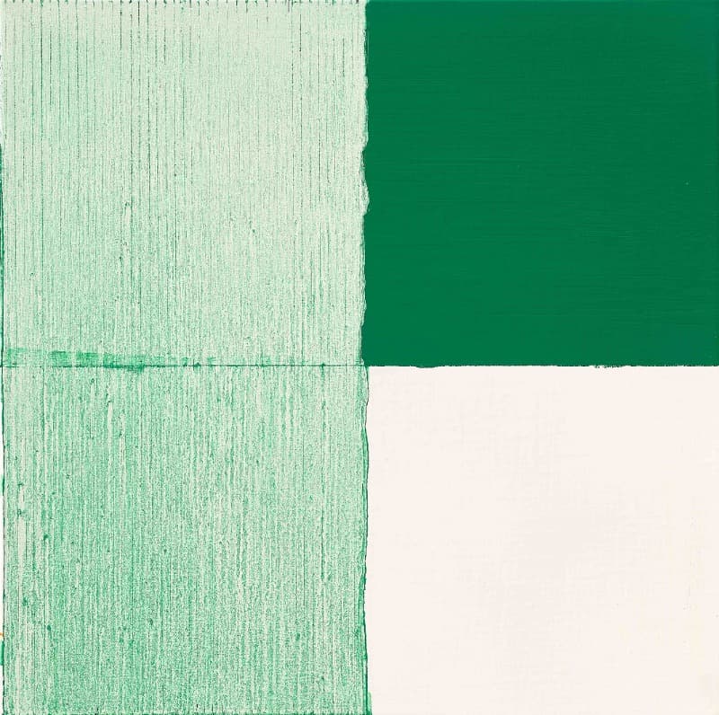 vertical line · oil on canvas · 45.5x45.5cm · 2021 (이미지 제공 = 스페이스 엄) · vertical line · oil on canvas
