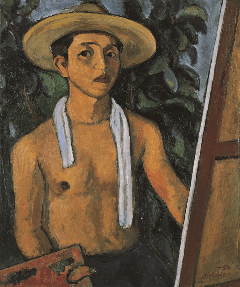 하인두, 자화상(自畵像) · 캔버스에 유채 · 73×61cm · 1954 (이미지출처 = 아트조선)