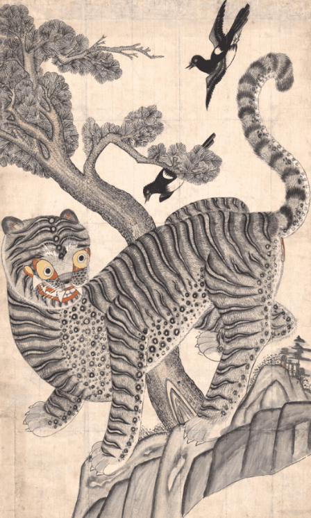 <호작도虎鵲圖>, 조선 19세기 · (이미지출처 = 국립중앙박물관)