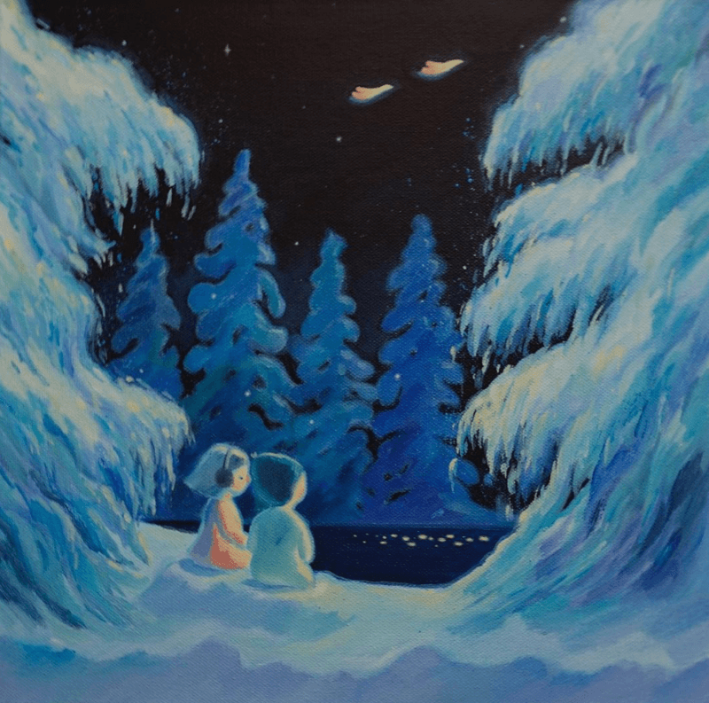 겨울산책#4 · Oil on canvas · 30x30cm · 2021 (이미지출처 = 갤러리 다온) · Oil on canvas
