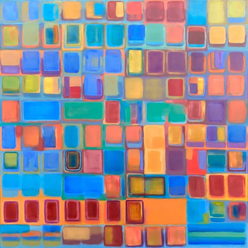 J.S.Bach-Prelude in eb minor BWV853 · 캔버스에 유채 · 130 x 130 cm · 2021 (출처=신세계갤러리 광주점) · J.S.Bach-Prelude in eb minor BWV853 · Oil on canvas
