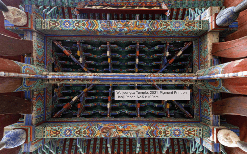 Woljeongsa Temple · Pigment Print on Hanji Paper · 62.5 x 100cm · 2021 (이미지출처=아트비트갤러리) · Woljeongsa Temple · Pigment Print on Hanji Paper