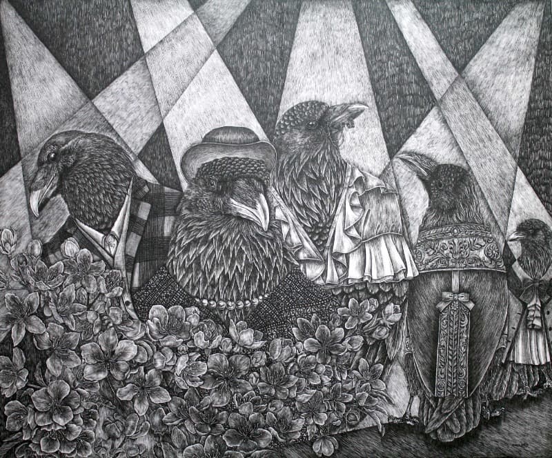 그들만의세상 · 종이위에잉크 · 60.6x72.7cm · 2020 (이미지 제공 = 갤러리 너트)