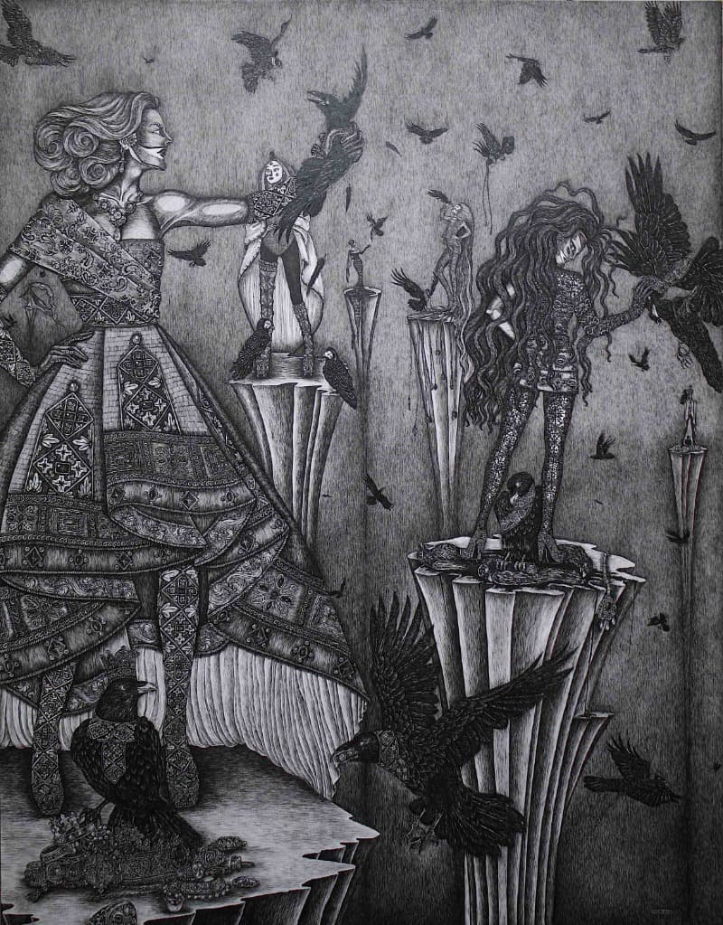 무엇을 선택하는가 · 종이위에잉크 · 116.8x91cm · 2020 (이미지 제공 = 갤러리 너트)
