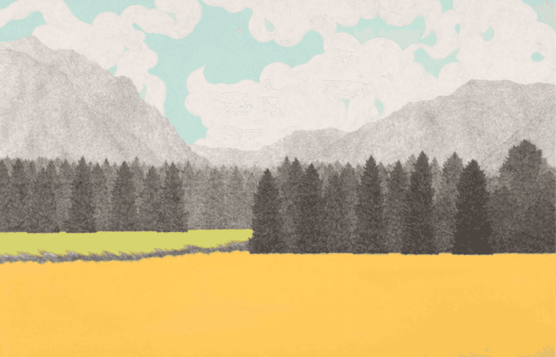 이한정, forest · ink on Korean paper · 66.5×102.5cm · 2021 (이미지출처 = 롯데갤러리)