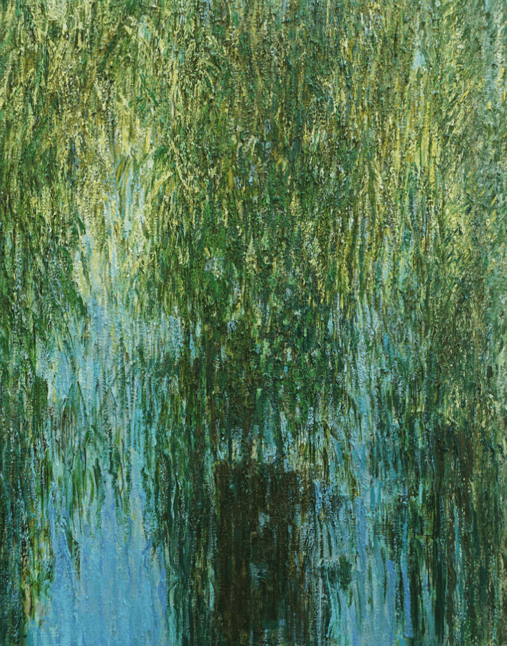 류장복, 수양버들 · Oil on linen · 218.1x90.9cm · 2018-2019 (이미지출처 = 신세계갤러리)