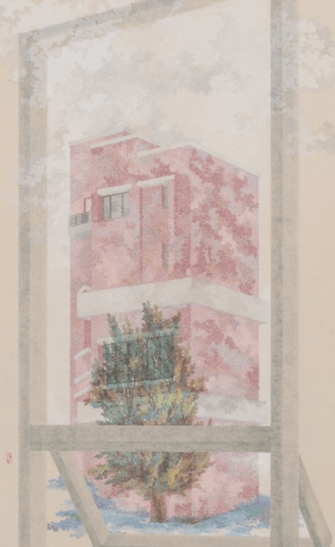 노혜경, 여기에는 없고 그곳에는 있는 · 장지에 채색 · 145.5x89.5cm · 2021 (이미지출처 = 유나이티드갤러리)