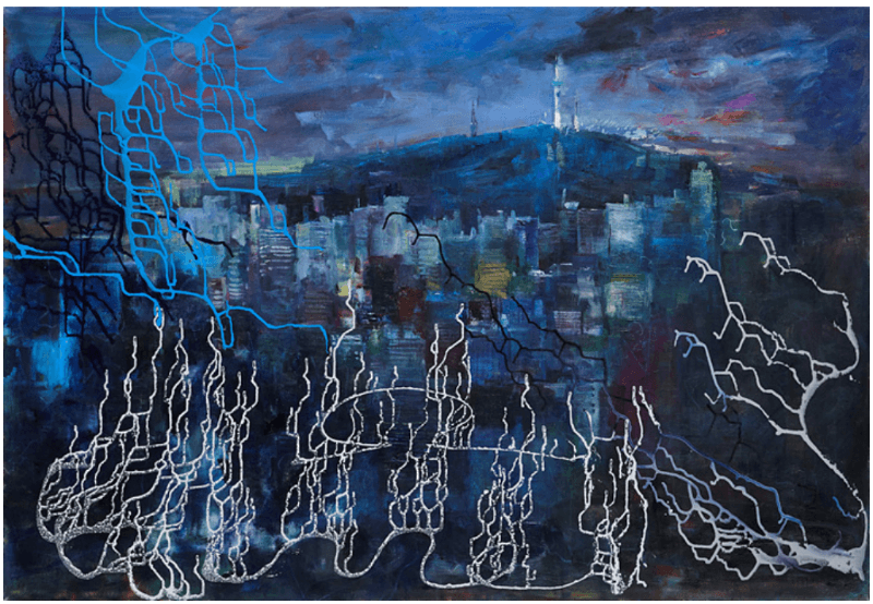 desire · acrylic on canvas · 112.1x162.2cm · 2021 (이미지출처 = 사이아트 도큐먼트) · desire · acrylic on canvas