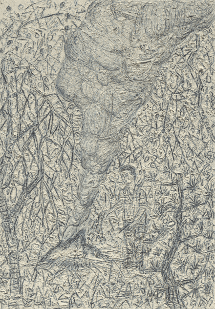가을 정원 · 캔버스에 유화, 연필 · 27.4 x 19.2 cm · 2021 사진: 안천호 (이미지 출처= 국제갤러리)