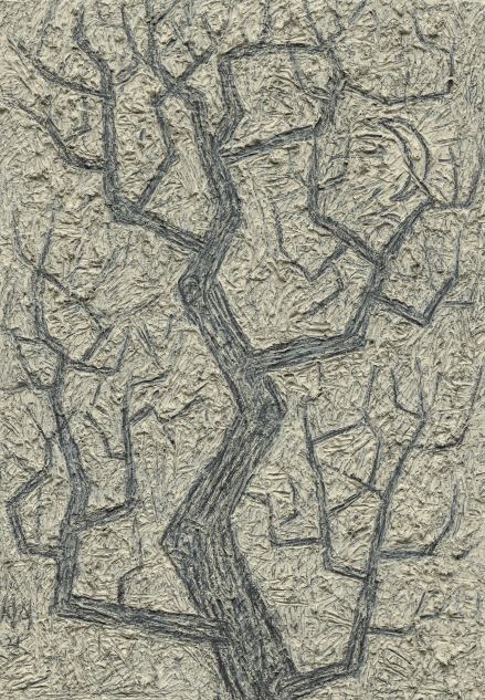 겨울나무 · 캔버스에 유화, 연필 · 27.4 x 19.2 cm · 2021 사진: 안천호 (이미지 출처= 국제갤러리)