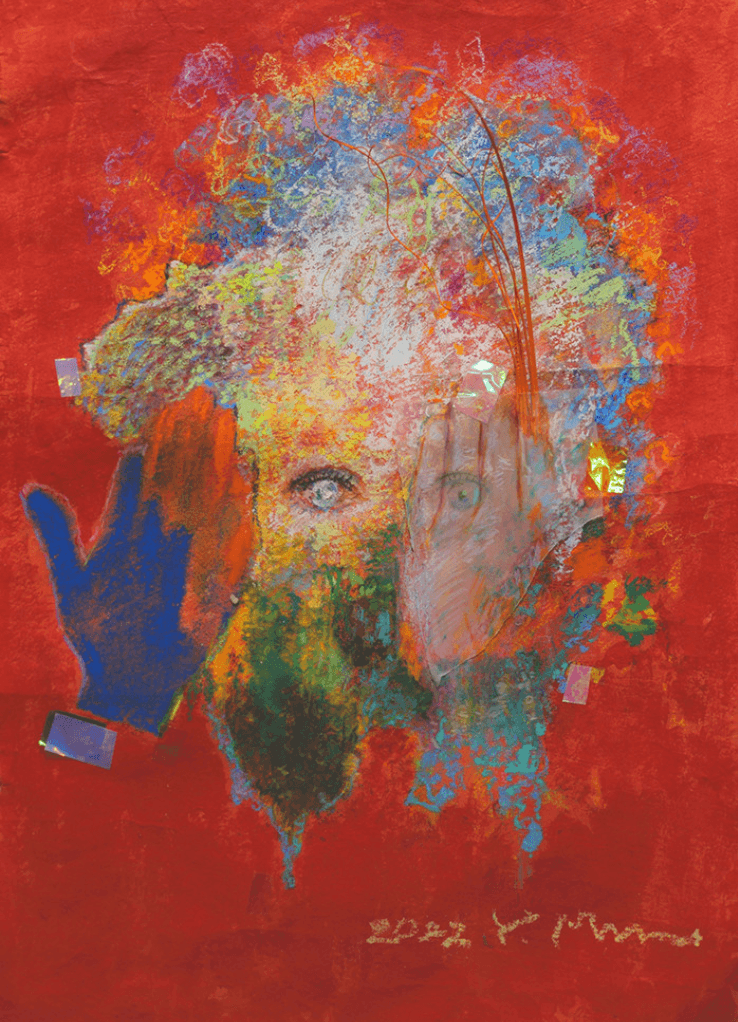 Myth-a blind shell · Mixed Media on Paper · 42.4x29.7cm · 2022 (이미지출처 = 아트 스페이스 퀄리아) · Myth-a blind shell · Mixed Media on Paper