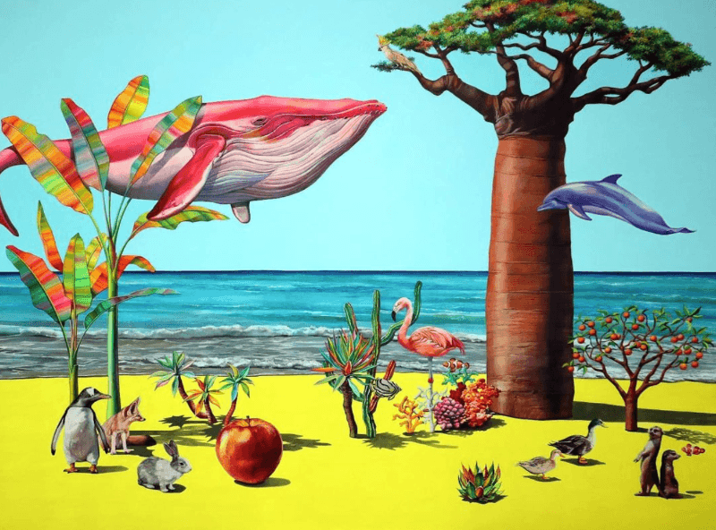너라는 우주 · watercolor and acrylic on paper · 132x97cm · 2022 (출처 = 2u갤러리)