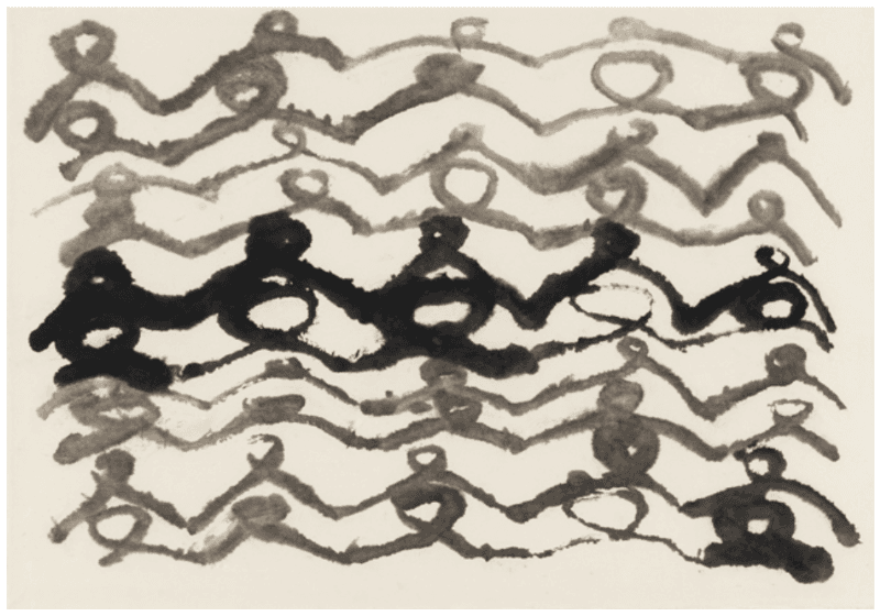 서세옥, 춤추는 사람들 · Ink on paper · 91.7x132.3cm · 1994 (이미지출처 = 대구미술관)