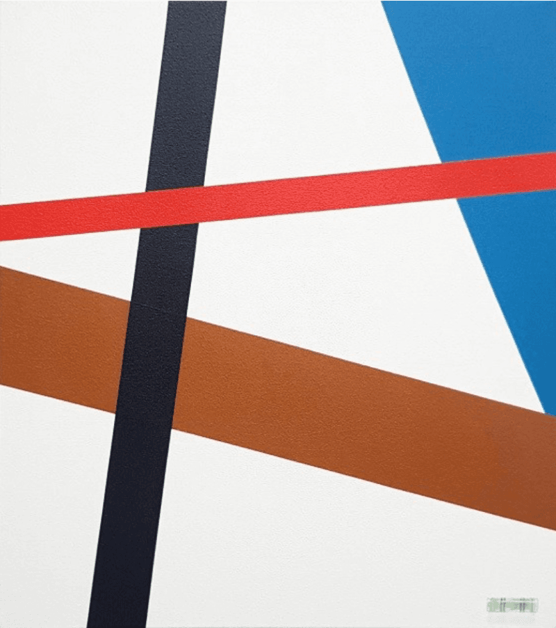 기준선 · acrylic and oil on canvas · 45.5x53cm · 2020 (이미지출처 = 갤러리도스) · acrylic and oil on canvas