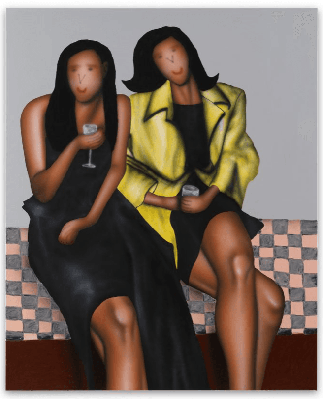 Double Trouble · Acrylic and oil stick on linen · 160 x 130 cm · 2021 (이미지출처 = 가나아트) · Double Trouble · Acrylic and oil stick on linen