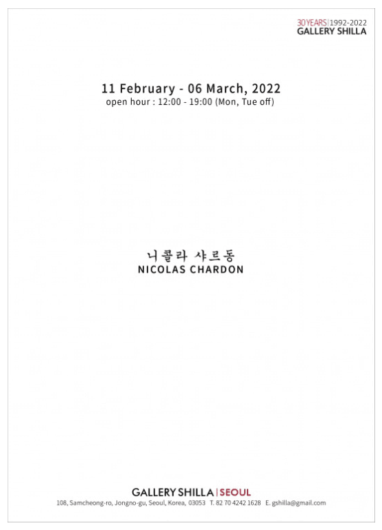 니콜라스샤르동 : THE SHAPES OF THINGS