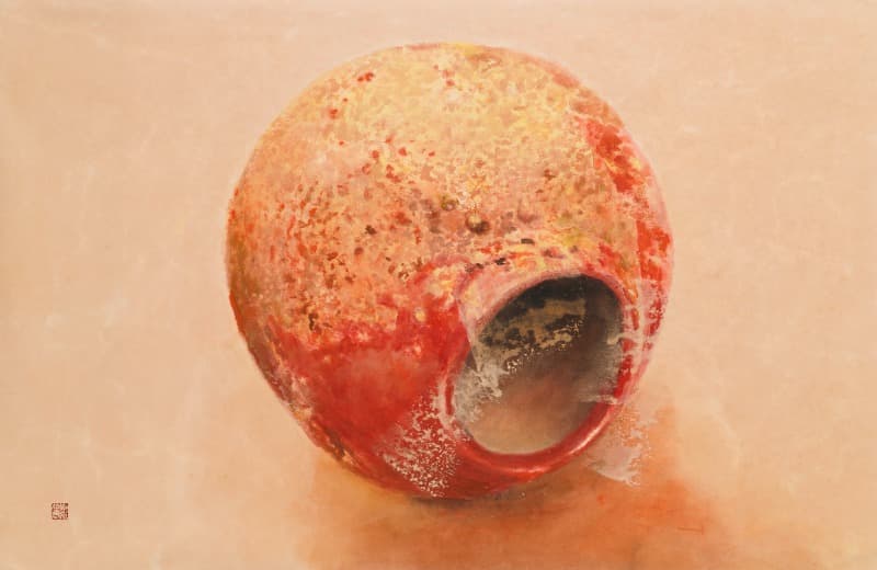 도자기 Ceramic · 한지 위에 흙, 유화물감, 먹 · 127x82cm · 2021 (이미지 제공 = 이상원 미술관) · Ceramic · ink, oil color, and soil on paper