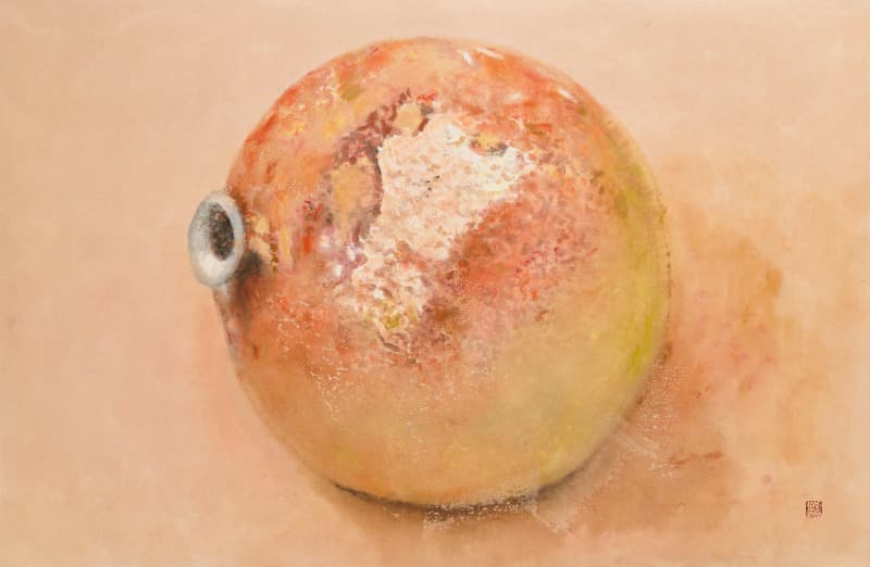 도자기 Ceramic · 한지 위에 흙, 유화물감, 먹 · 127x82cm · 2021 (이미지 제공 = 이상원 미술관) · Ceramic · ink, oil color, and soil on paper