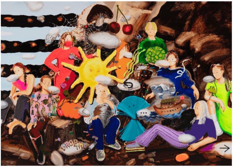 최수진, F-crew · oil on canvas · 259.1x363.6cm · 2021 (이미지 출처 = 일우스페이스)