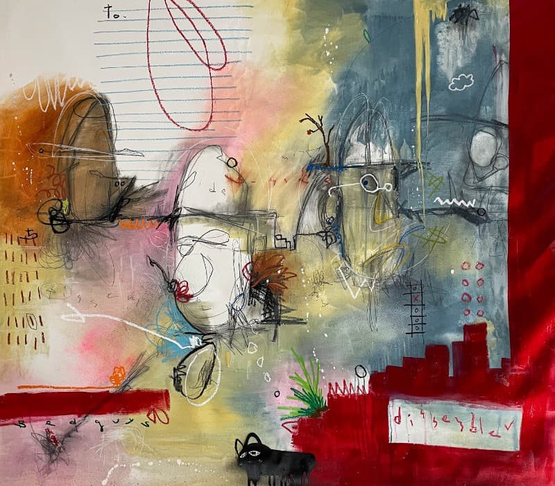 Bad guys · Mixed media on canvas · 130x162cm · 2021 (이미지 제공 = 스페이스 이수) · Bad guys · Mixed media on canvas