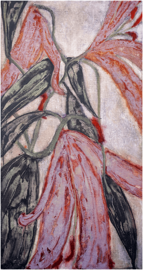 시든꽃 · 캔버스 위에 수채재료 · 116.8X61cm · 2021 (이미지출처 = 플레이스막2)