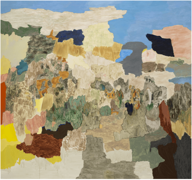 해안선 #1 · 캔버스에 템페라, 아크릴릭, 유채 · 280 x 300 cm · 2021 (이미지출처 = 학고재갤러리)