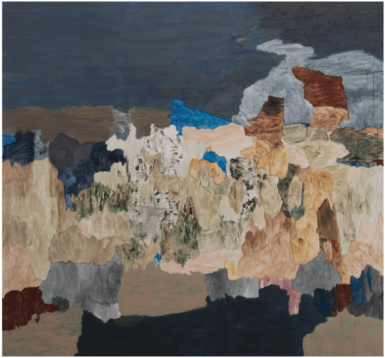 해안선 #2 · 캔버스에 템페라, 아크릴릭, 유채 · 280 x 300 cm · 2021 (이미지출처 = 학고재갤러리)