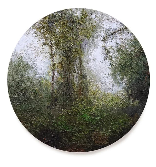 Instant Landscape-Gumgil#9 · Oil on canvas · 40cm di · 2021 (이미지출처 = 교보아트스페이스) · Instant Landscape-Gumgil#9 · Oil on canvas