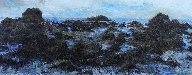 Instant Landscape-Aewol sea#1 · Oil on canvas · 91×233.6cm · 2019 (이미지출처 = 교보아트스페이스) · Instant Landscape-Aewol sea#1 · Oil on canvas