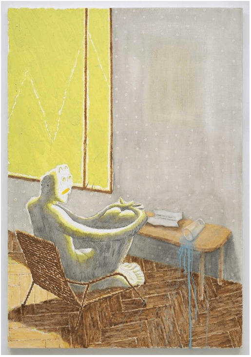 유예 · 캔버스에 유채, 연필, 색연필, 볼펜 · 116.5×80.5cm · 2021 (이미지출처 = 페이지룸8)