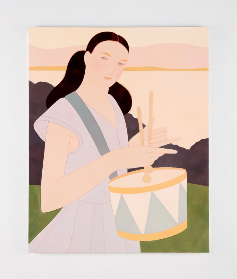Kelly BEEMAN, Drummer · Oil on linen · 152.4 x 121.9 cm | 60 x 48 inch · 2022 (Photo: Guillaume Ziccarelli Courtesy of the artist and Perrotin) · Kelly BEEMAN, Drummer · Oil on linen