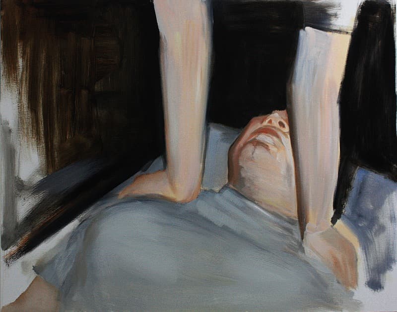 이은철, 어깨를 누르고 있는 사람 · oil on canvas · 91x116cm · 2013 (이미지출처 = 우민아트센터)