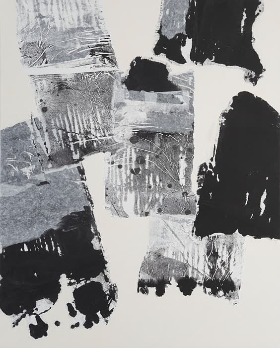 구모경, 나무 · 한지,먹,백토 · 130 × 160cm · 2020 (출처=한원미술관) · Tree