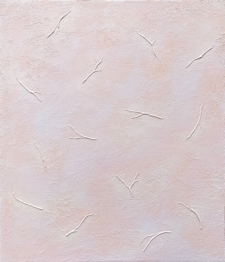 spring perfume pink · Mixed media on canvas · 45.5 x 53.0cm · 2022 (이미지출처 = 갤러리일호) · spring perfume pink · Mixed media on canvas